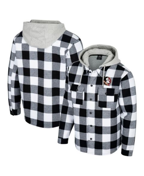 Мужская куртка Colosseum Black/White Florida State Seminoles Buffalo Plaid Full-Zip