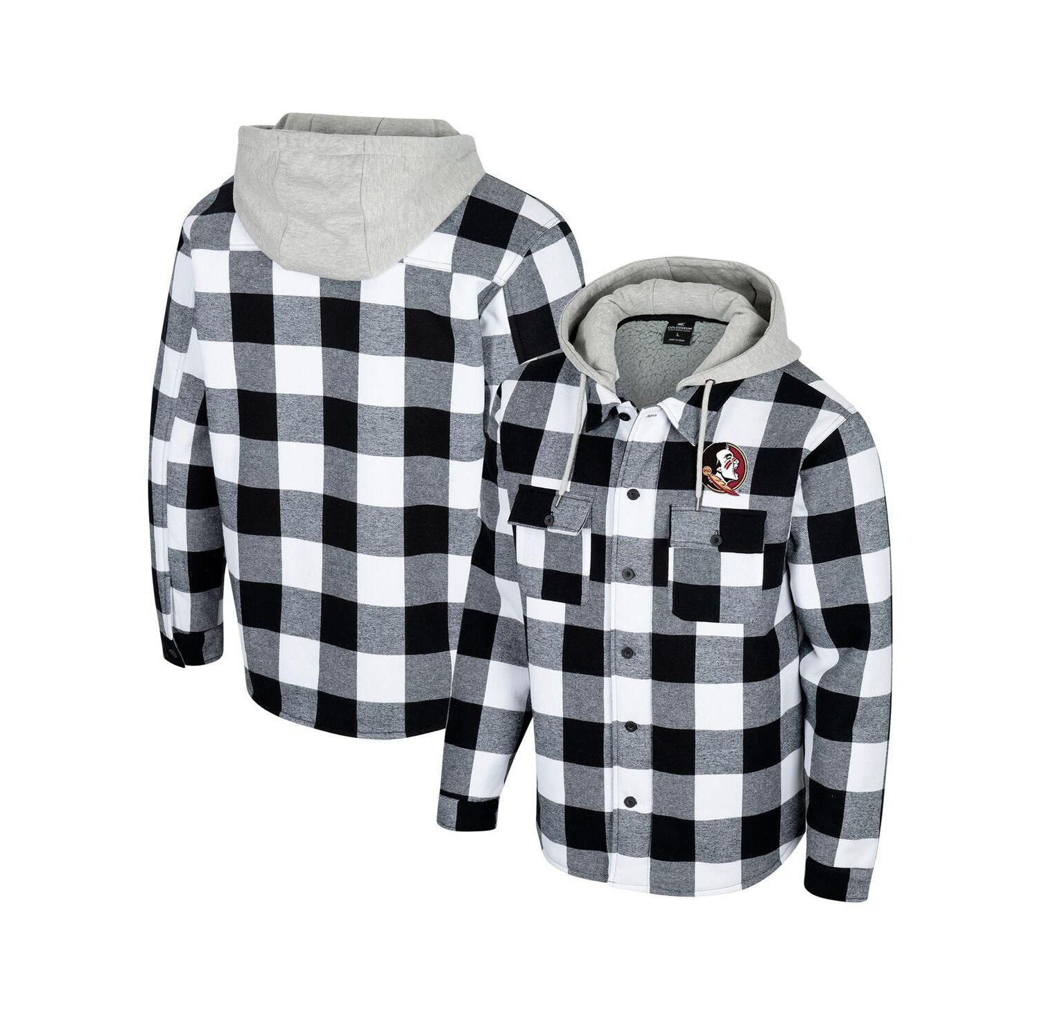 Men's Black/White Florida State Seminoles Buffalo Plaid Full-Zip Jacket