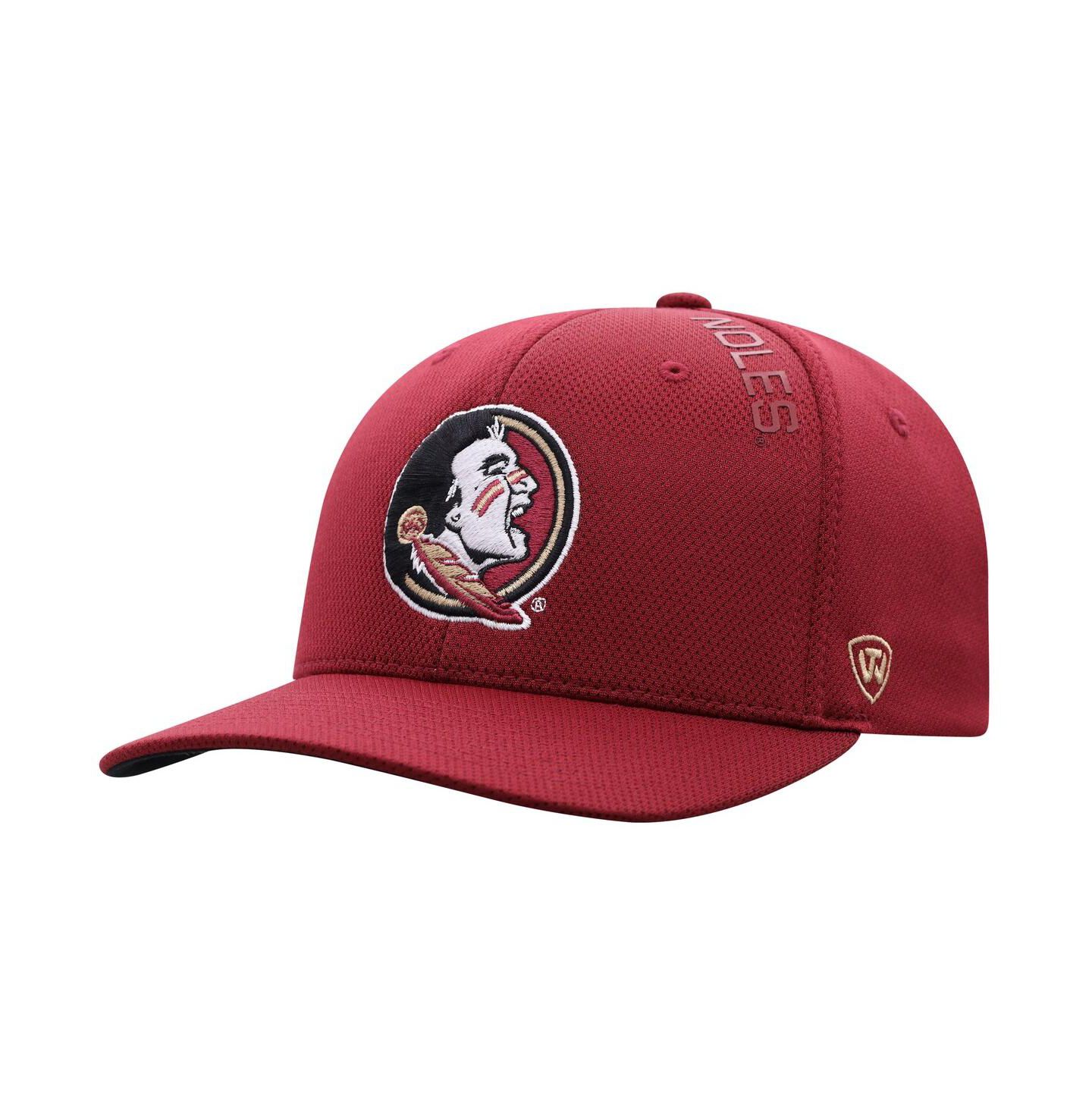 Мужской головной убор Top of the World Garnet Florida State Seminoles Reflex 2.0 Flex Fit Hat — фото 1