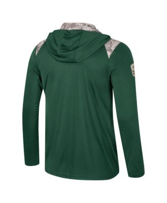 Men's Green Michigan State Spartans OHT Military Appreciation Quarter-Zip Hoodie Jacket