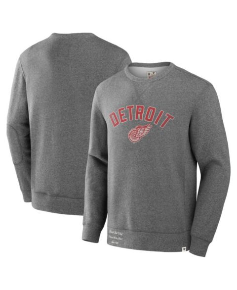 Мужской свитшот Fanatics Heather Gray Detroit Red Wings Decades Collection Legendary Fleece Pullover