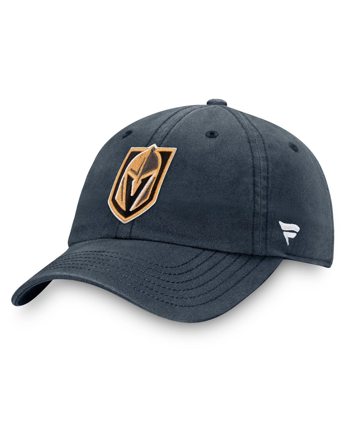 Fanatics Men's Charcoal Vegas Golden Knights Core Primary Logo Adjustable Hat In Charcoal