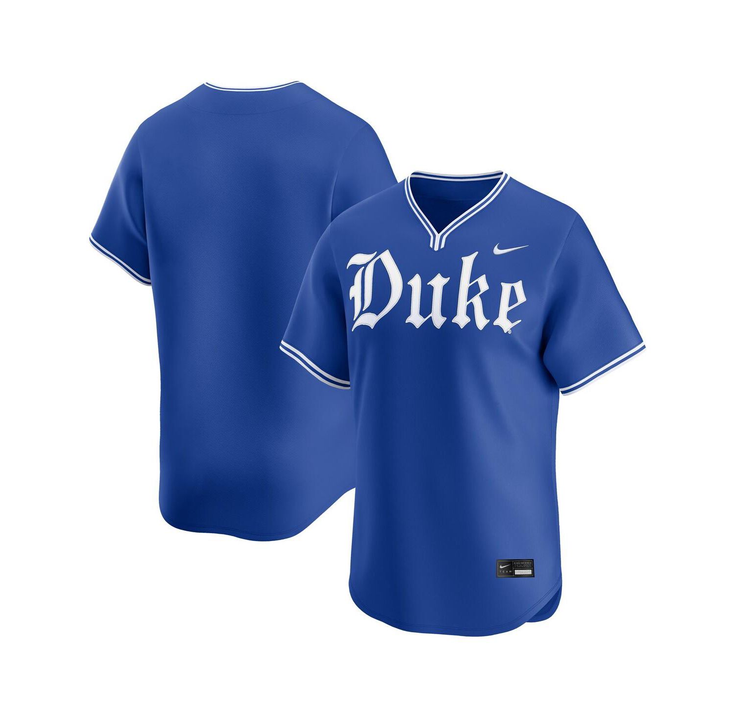 Men's Royal Duke Blue Devils Road College Limited Baseball Jersey