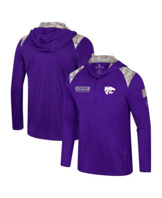 Colosseum - Men's  Purple Kansas State Wildcats OHT Military Appreciation Quarter-Zip Hoodie Jacket