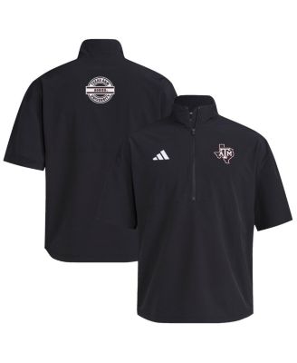 adidas - Men's  Black Texas A M Aggies 2024 Half-Zip Short Sleeve Training Jacket