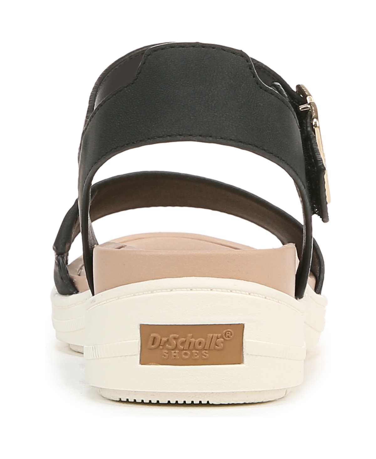 Shop Dr. Scholl's Women's Time Off Sky Sport Wedge Sandals In Black Faux Leather