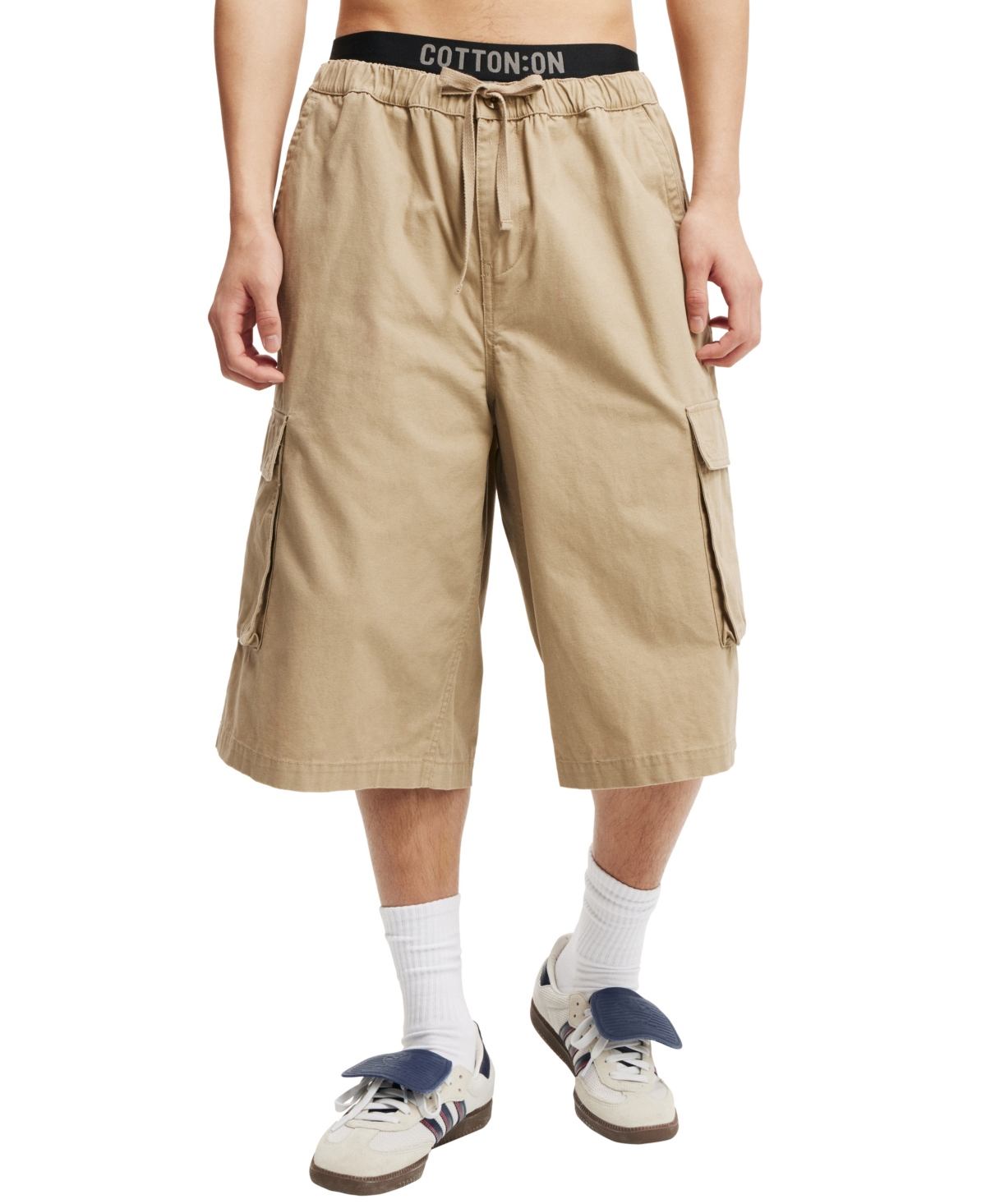 Shop Cotton On Men's Super Baggy Cargo Shorts In Tan