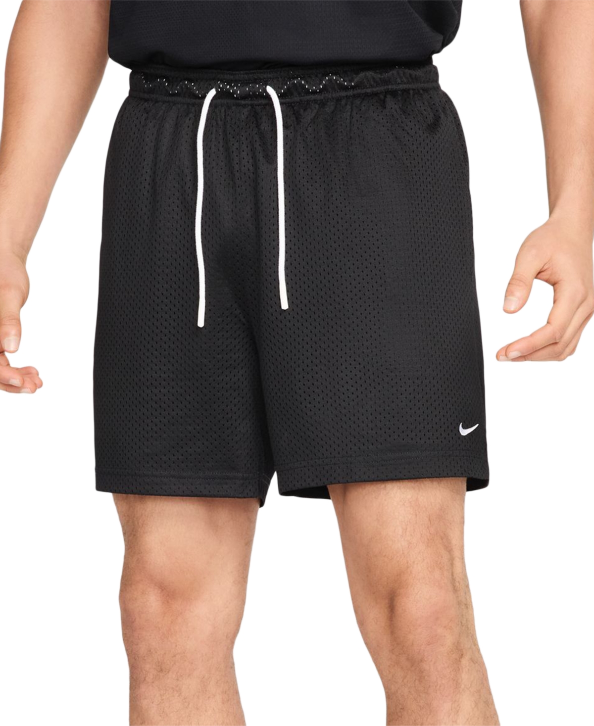 Nike Men's Dri-fit 5" Mesh Basketball Shorts In Black,white