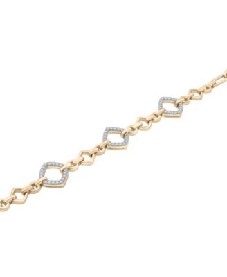 Diamond Rhombus Link Bracelet (1/4 ct. t.w.) in 14k Yellow Gold, Exclusively at Macy's