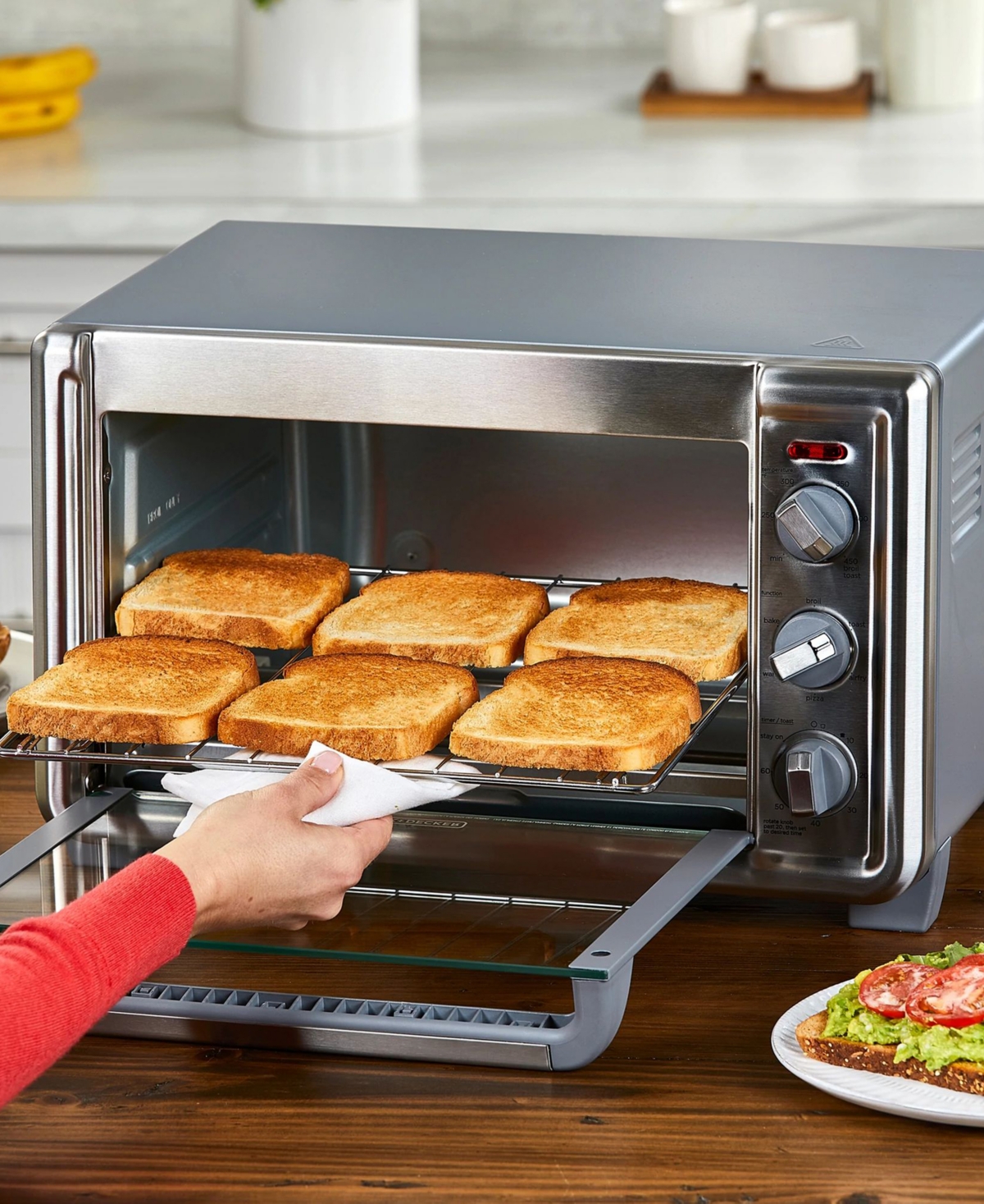 Black & Decker 6-slice Crisp N Bake Air Fry Convection Oven In Stainless Steel