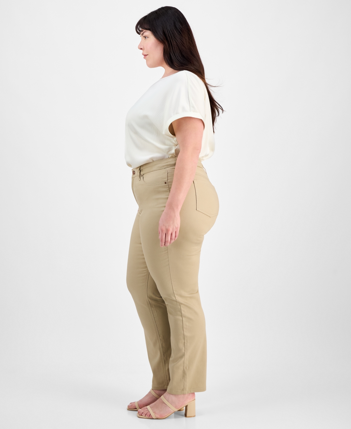 Jones New York Plus Size Lexington Straight-leg Jeans In Jones Khaki