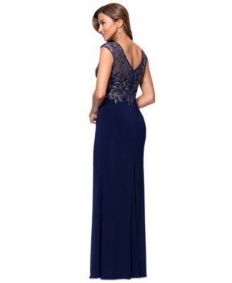 Women's Embellished V-Neck Sleeveless Gown