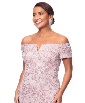 Women's Off-The-Shoulder Soutache Lace Gown