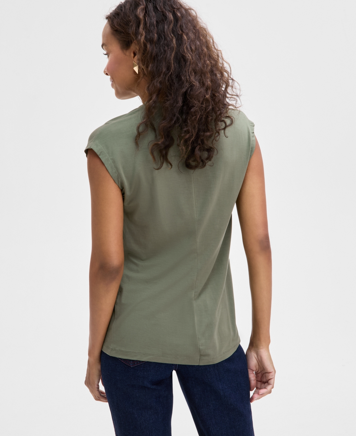Shop Inc International Concepts Women's Luxe Layering Top, Exclusively At Macy's In Olivine