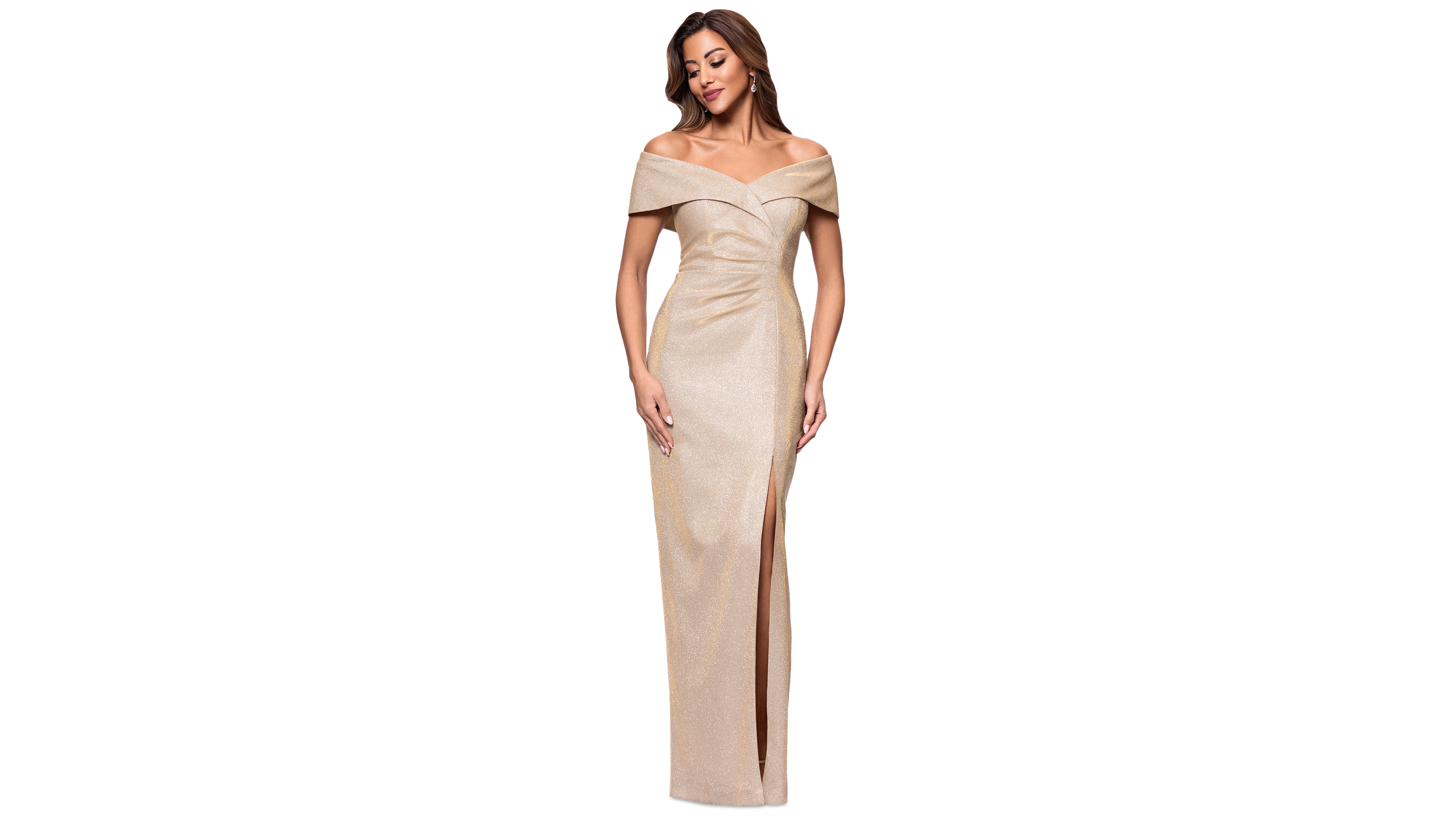 Xscape Off-Shoulder-Sweetheart-Neck Gown