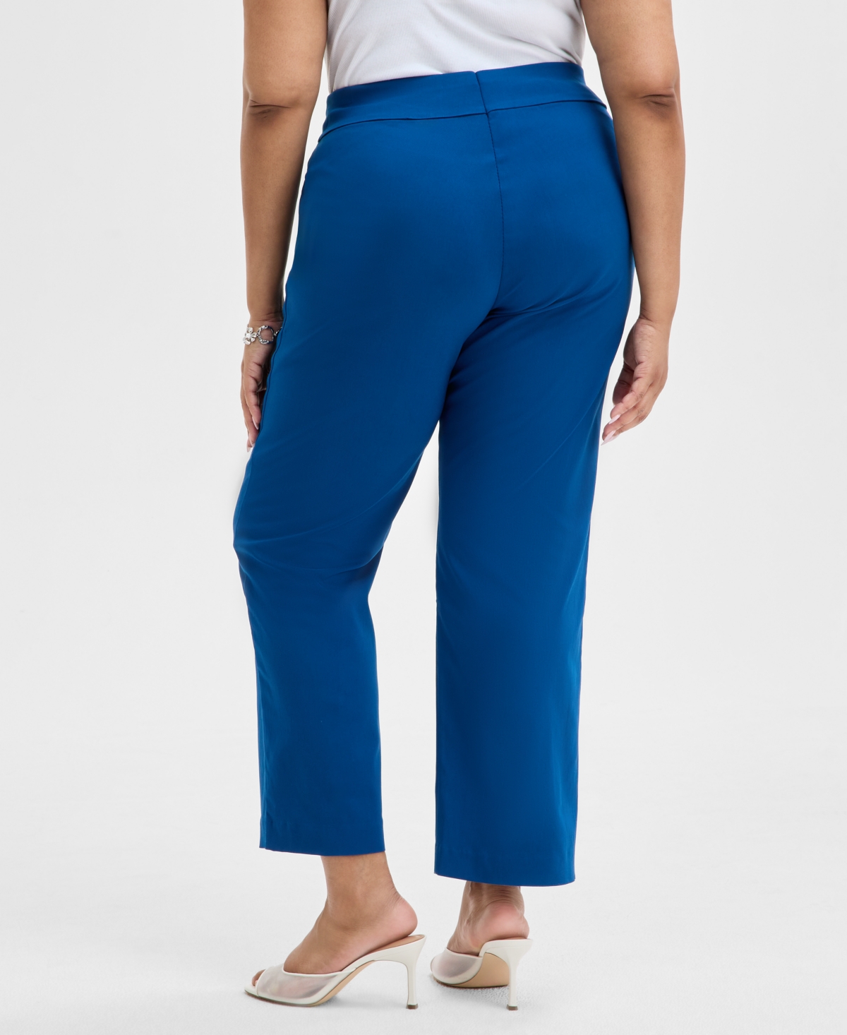 Inc International Concepts Plus Size Mid-rise Pull-on Straight-leg Pants, Created For Macy's In Deepest Ocean