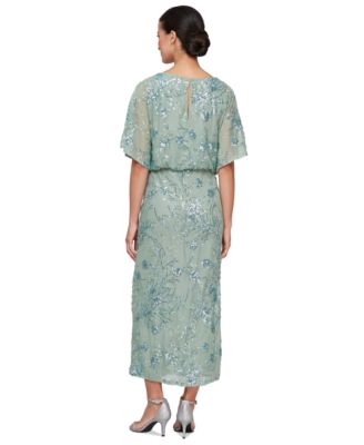 Женское платье миди из блузона с блестками SL Fashions