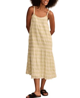 Lucky Brand - Women's Smocked Gingham Midi Dress