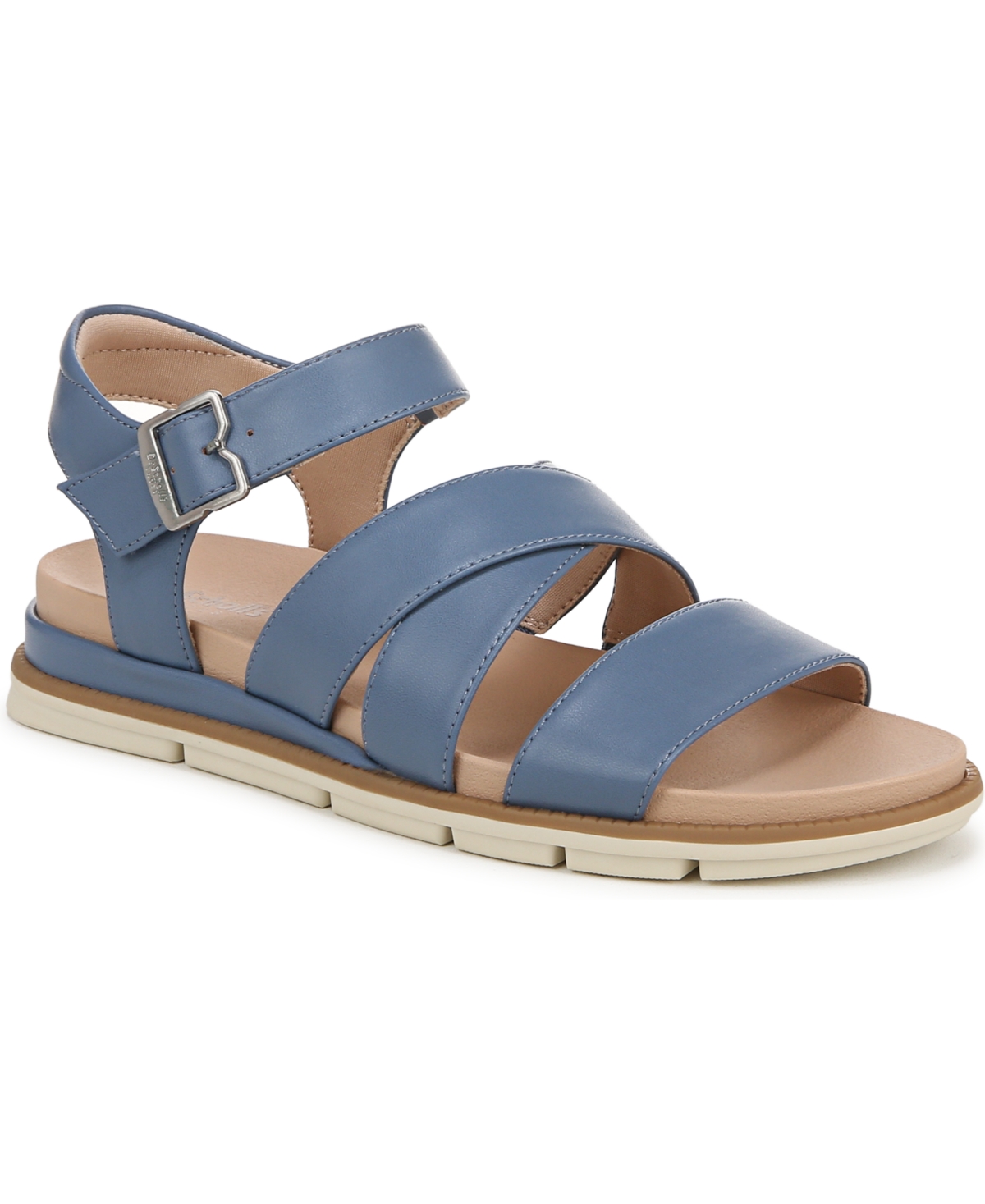 Women's Timeless Life Open Round Toe Strappy Sandals - Blue Horizon Faux Leather