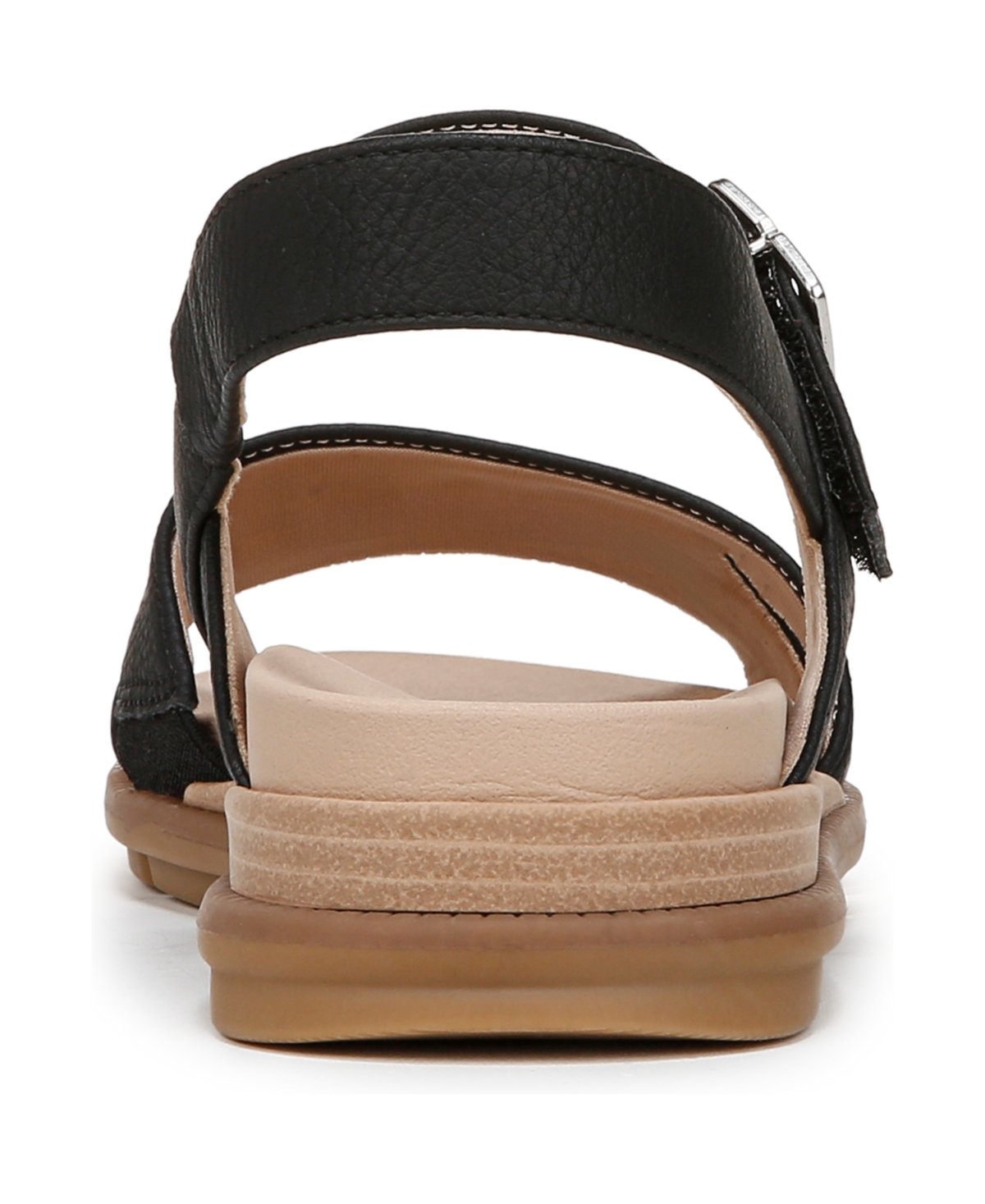 Shop Dr. Scholl's Women's Timeless Fun Open Round Toe Strappy Sandals In Black Faux Leather