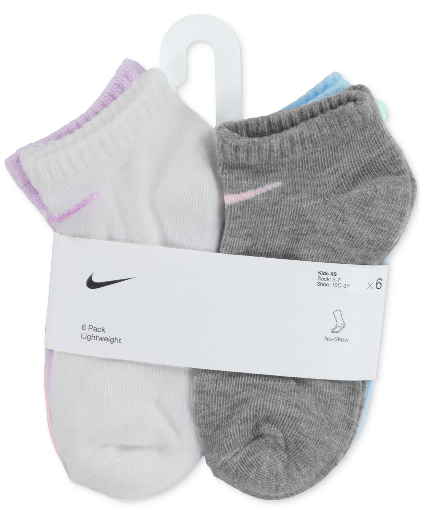Носки Swoosh, 6 шт. — Nike, цвет: Розовый / Фиолетовый — фото 3