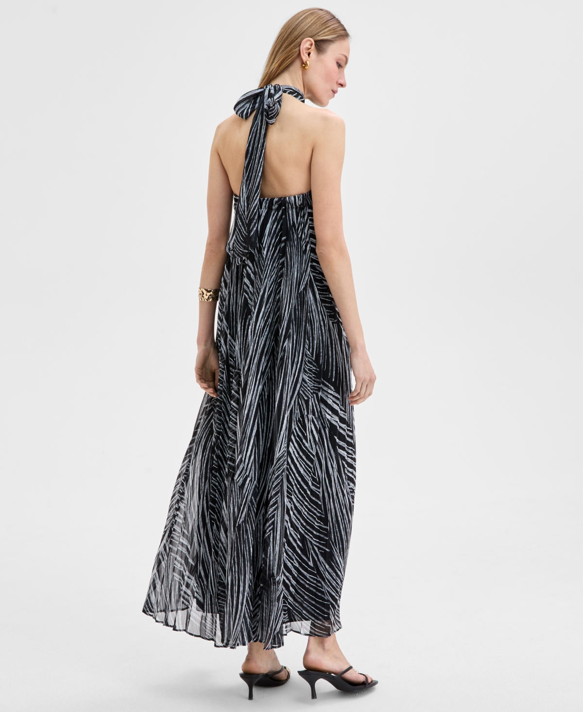Inc International Concepts Women's Printed Halter-neck Maxi Dress, Exclusively At Macy's In Pia Stripe