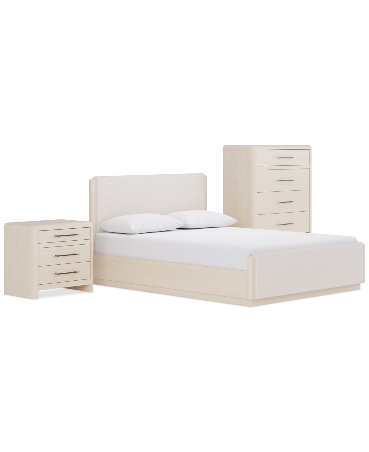 Macy's Wallen 3-pc. Set (full Bed, Dresser & Nightstand) In White