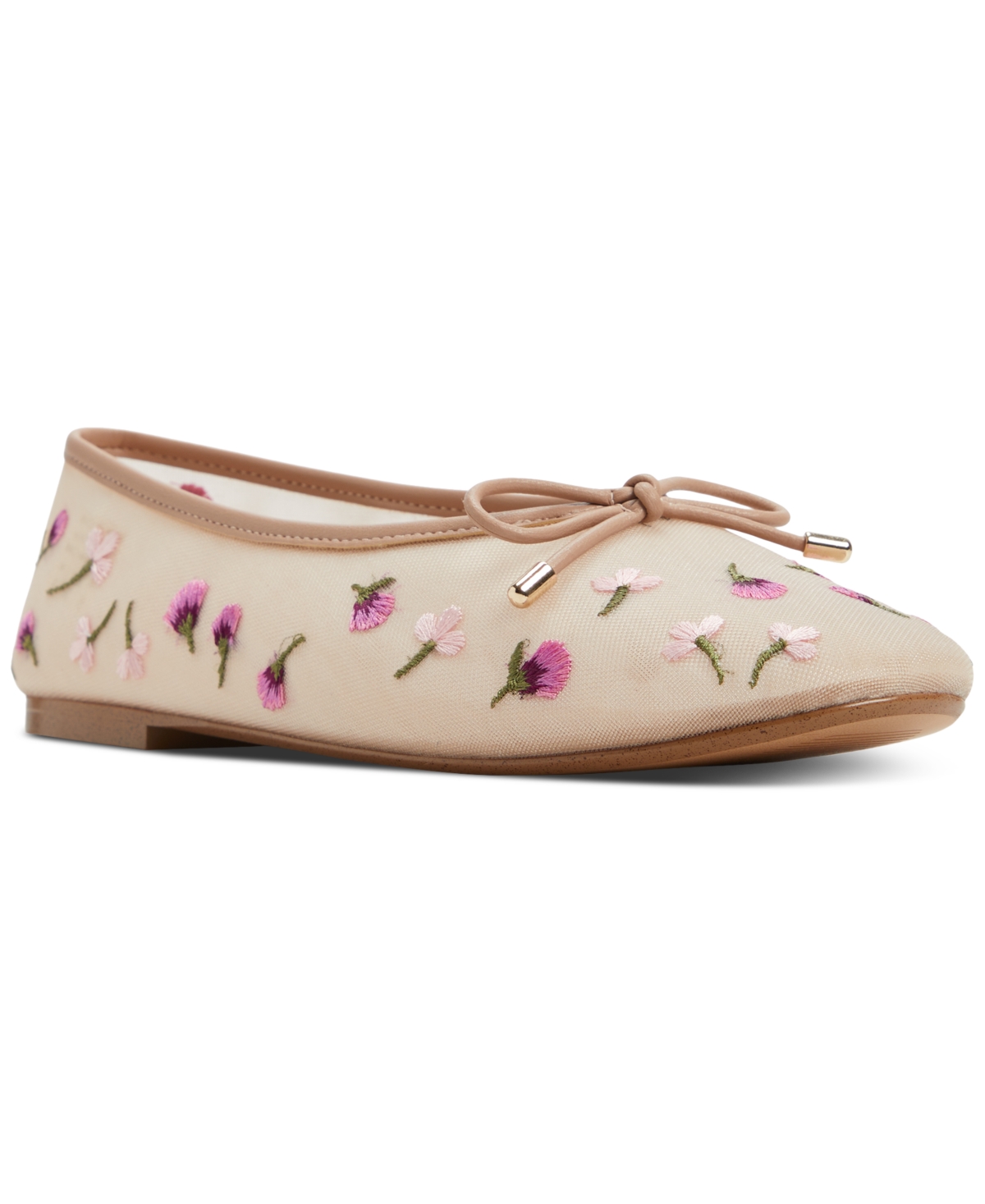 Shop Aldo Women's Joselie Bow-trim Ballerina Flats In Ivory Multi,floral