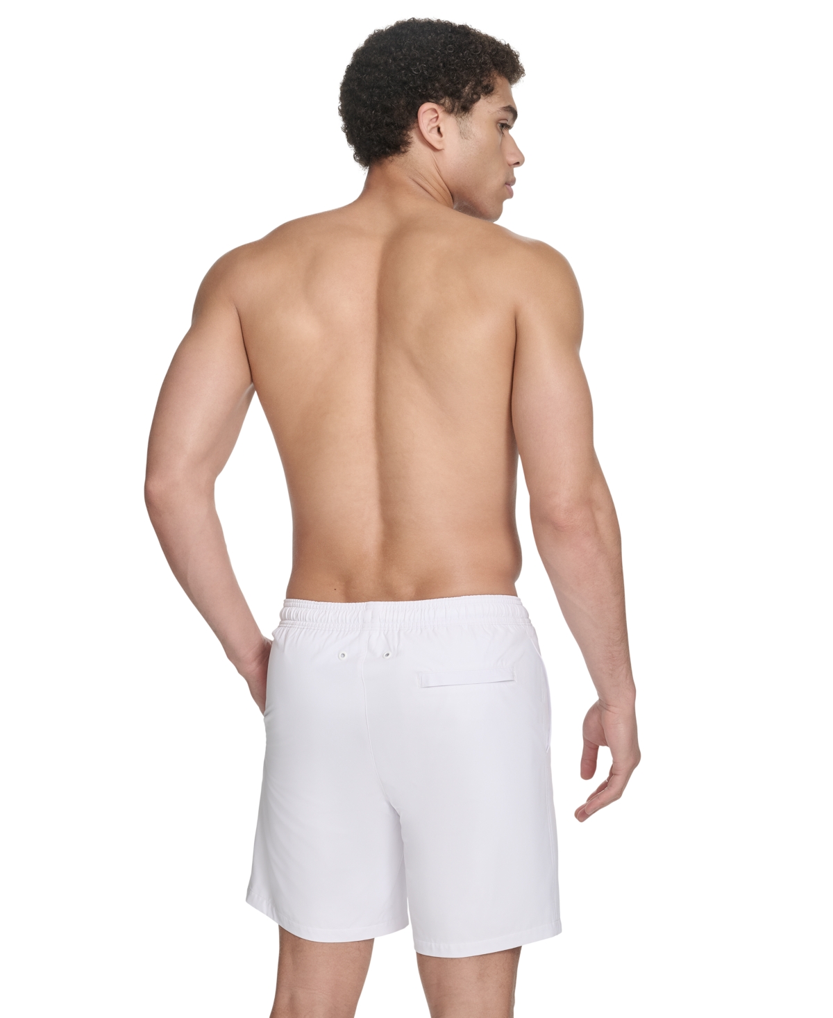 Calvin Klein Men's Regular-fit Quick-dry 5" Swim Trunks With Compression Short Liner In White