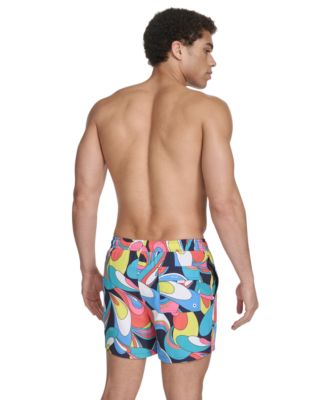 Men's Core Euro Regular-Fit Quick-Dry 5" Swim Trunks with Compression Short Liner