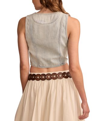 Женский джинсовый жилет с завязками спереди от бренда Lucky Brand