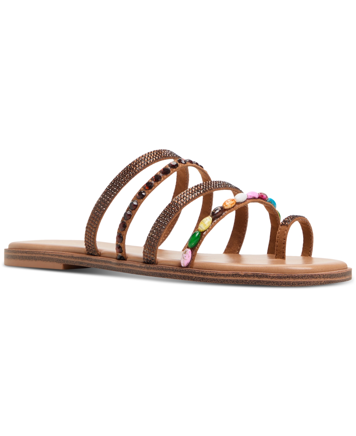 ALDO WOMEN'S LINDYA EMBELLISHED STRAPPY TOE-LOOP FLAT SANDALS 