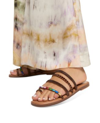 Women's Lindya Embellished Strappy Toe-Loop Flat Sandals