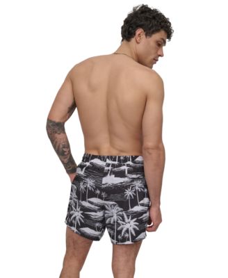DKNY Мужские шорты-бандана DKNY Mens Euro Black - White Print Performance 5 Volley Shorts 11890₽
