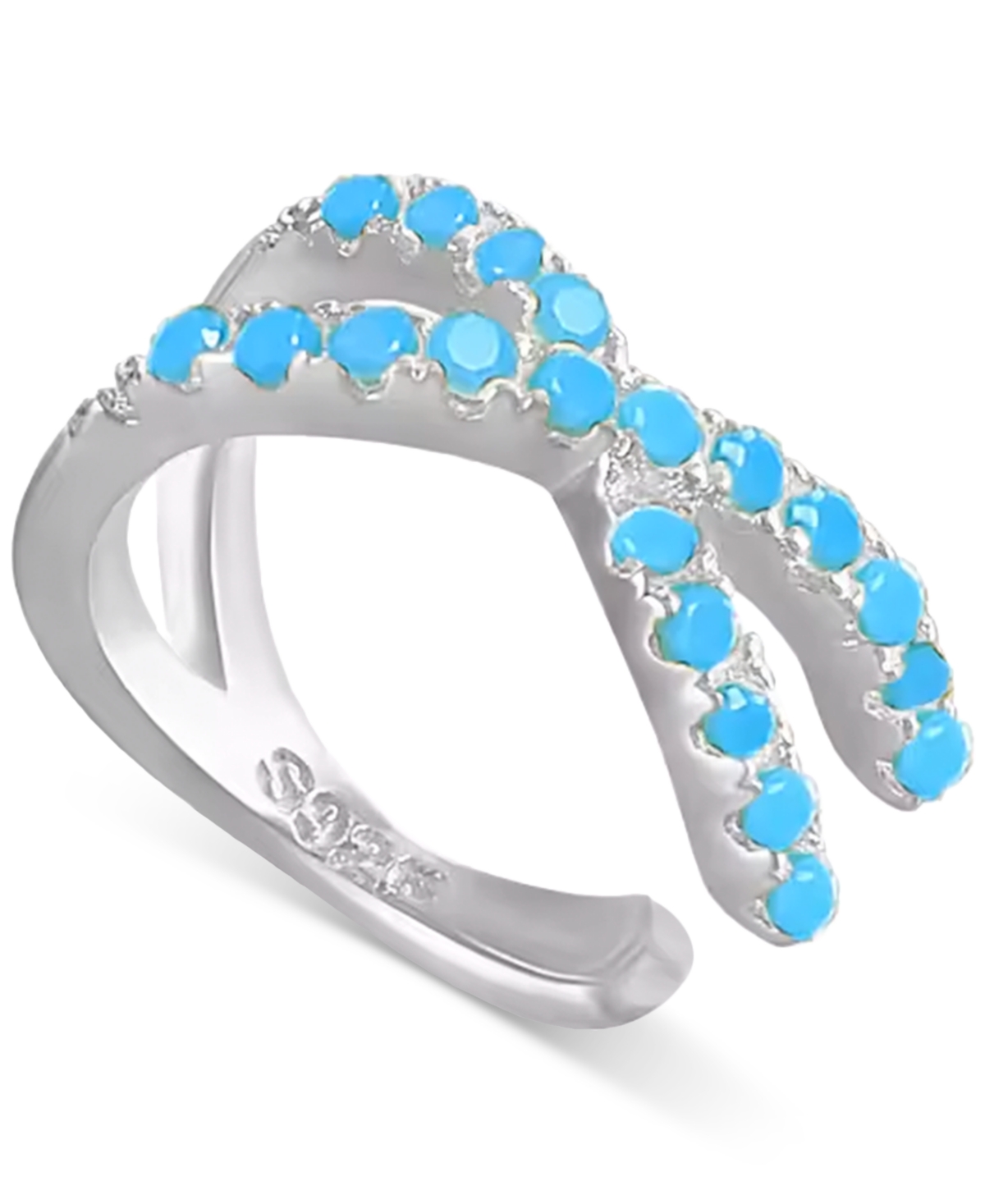 Jackie X Cubic Zirconia Ear Cuff - Turquoise/Silver