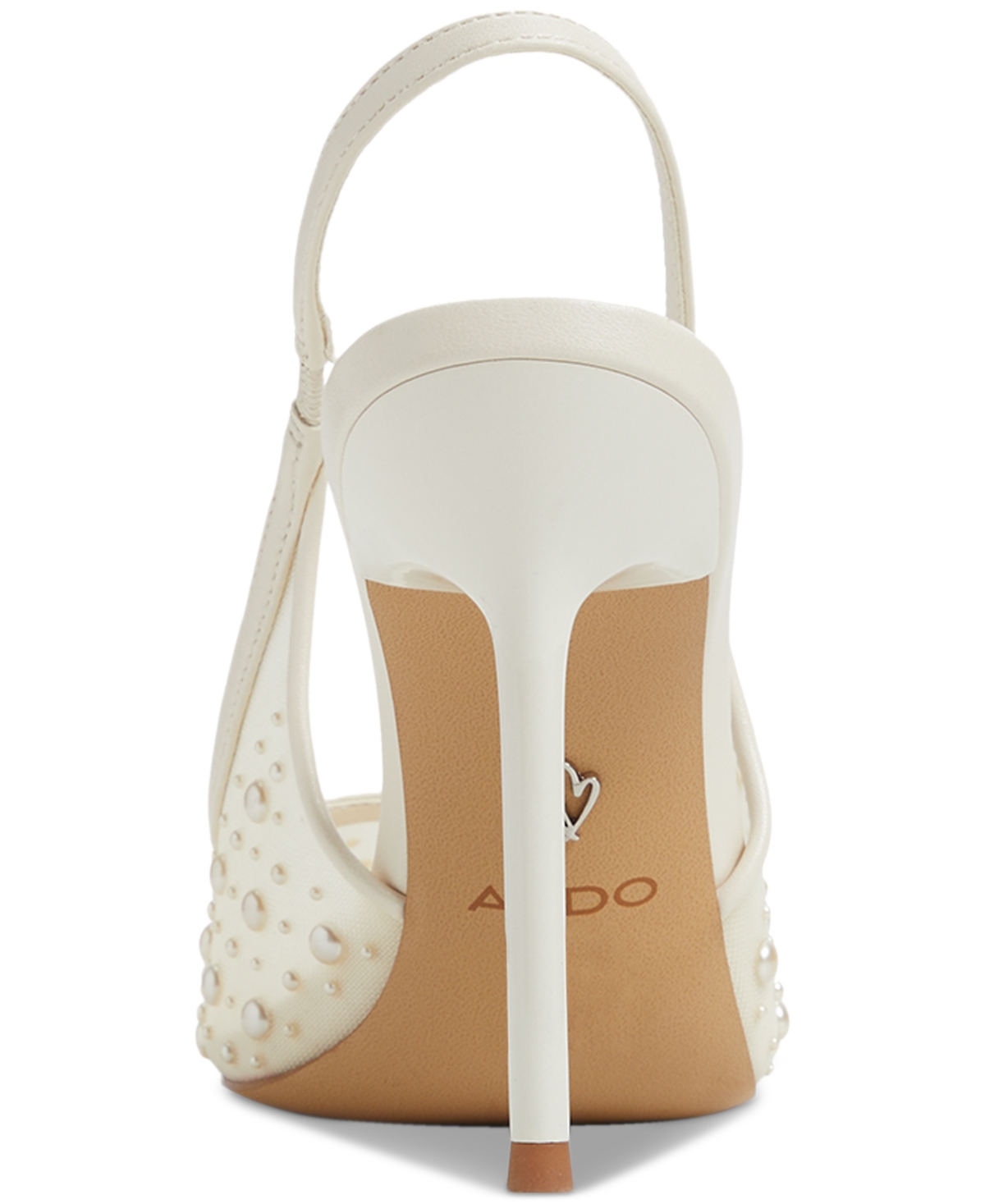 Shop Aldo Women's Pearlescent Pointed-toe Slingback Pumps In White Mesh