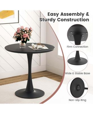 5 PCS Dining Set Modern Round Dining Table 4 Chairs for Small Space Kitchen