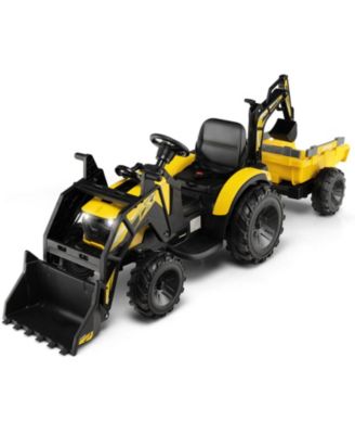 12V 3 in 1 Kids Ride On Excavator with Shovel Bucket and Music