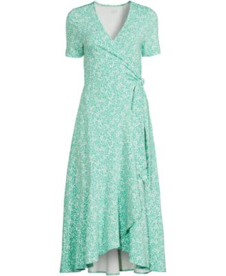 Women's Cotton Modal Vneck Wrap Midi Dress