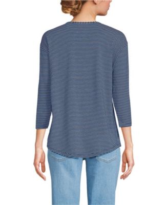 Women's 3/4 Sleeve Lightweight Jersey Shirttail Tee