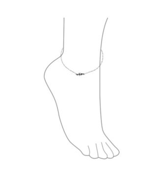 Блестящие Ювелирные изделия Тропический Шарм Дельфины Ножной браслет на щиколотке Браслет из стерлингового серебра 9-10 дюймов