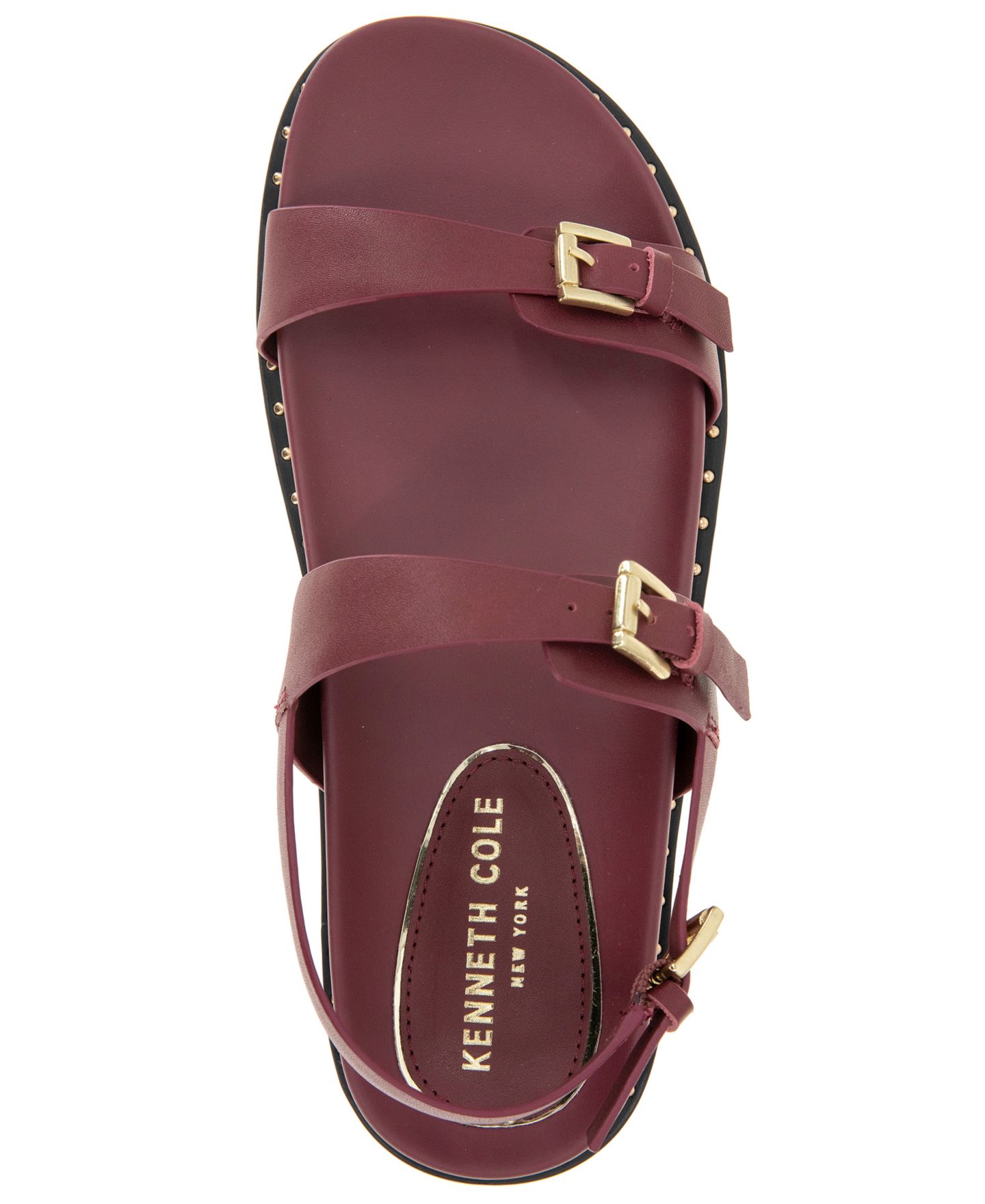 Женские сандалии Kenneth Cole New York Drinity Round Toe Flat, цвет: Тёмный красный кожаный — фото 4