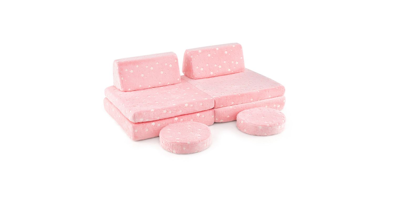 Modular Kids Play Couch Set Glow-in-the-Dark with Portable Handles Fun and Versatile Seating for Toddlers