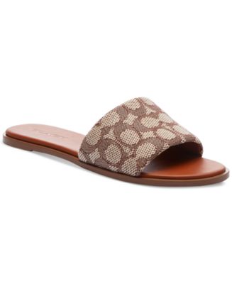 COACH Holly Signature Jacquard Slip-On Slides - Macy's