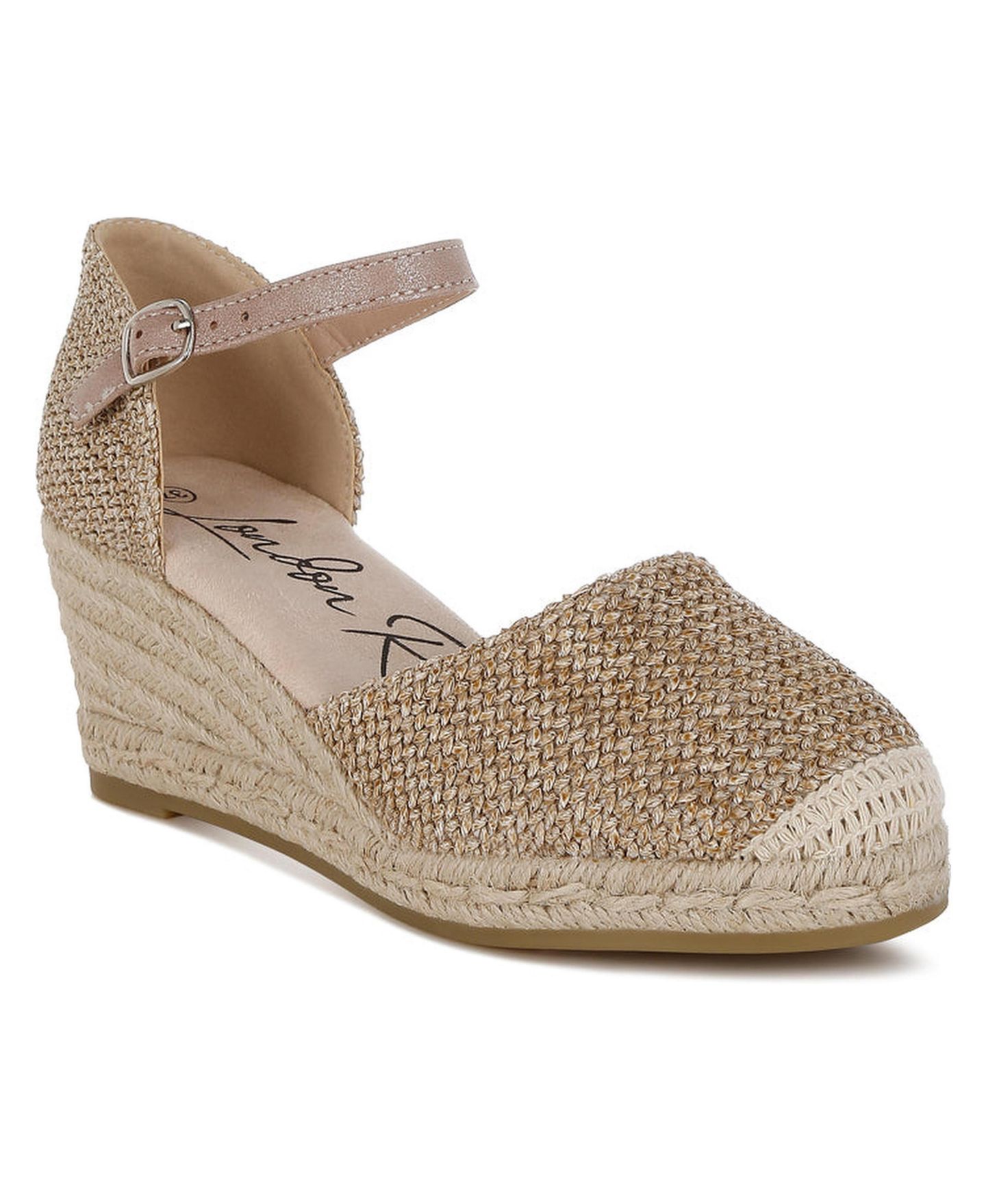 Женские сандалии London Rag Kalista Raffia Woven Wedge, цвет: Бежевый — фото 3