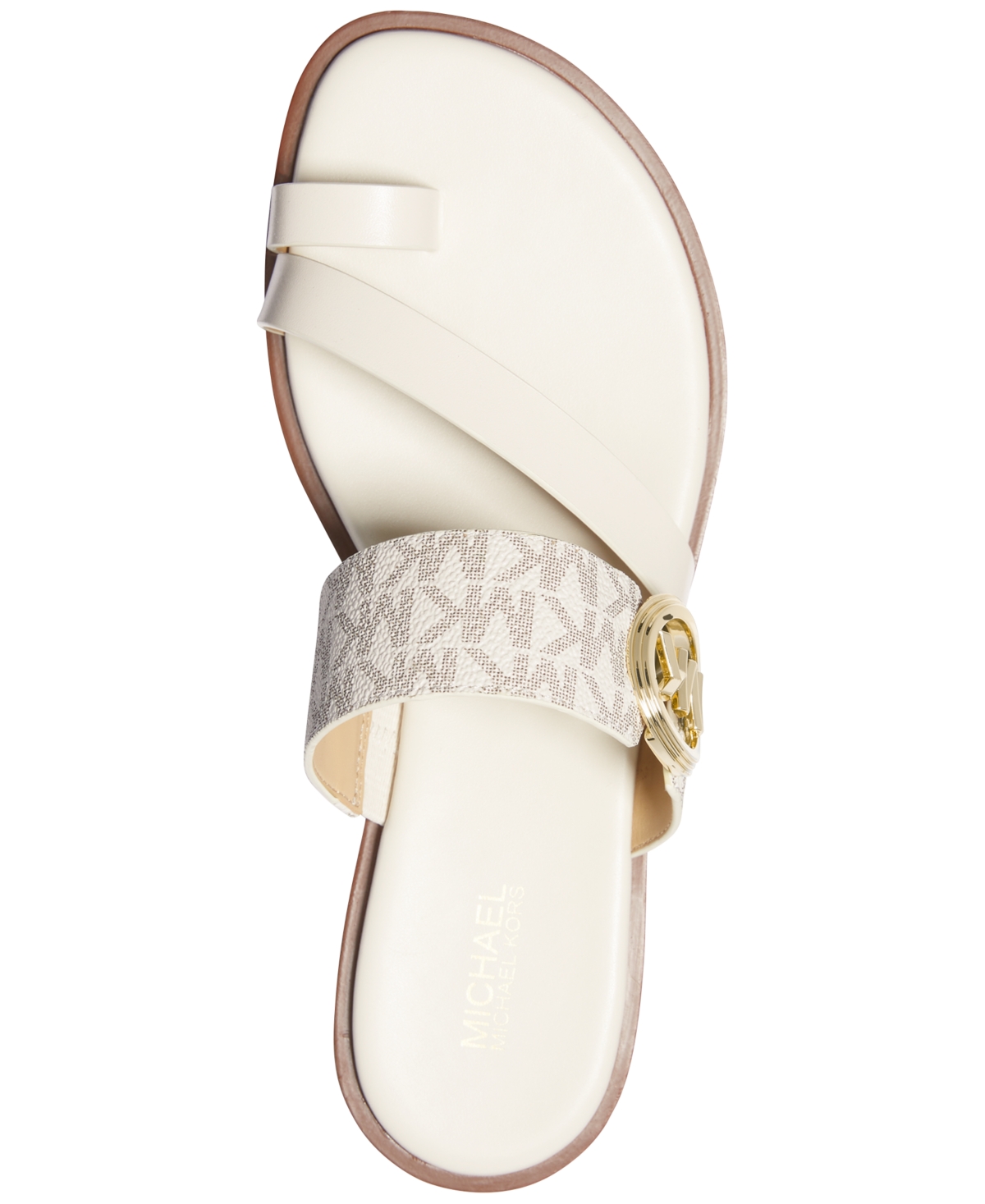 Michael Kors Michael  Mmk Vera Slip-on Toe-ring Slide Sandals In Vanilla