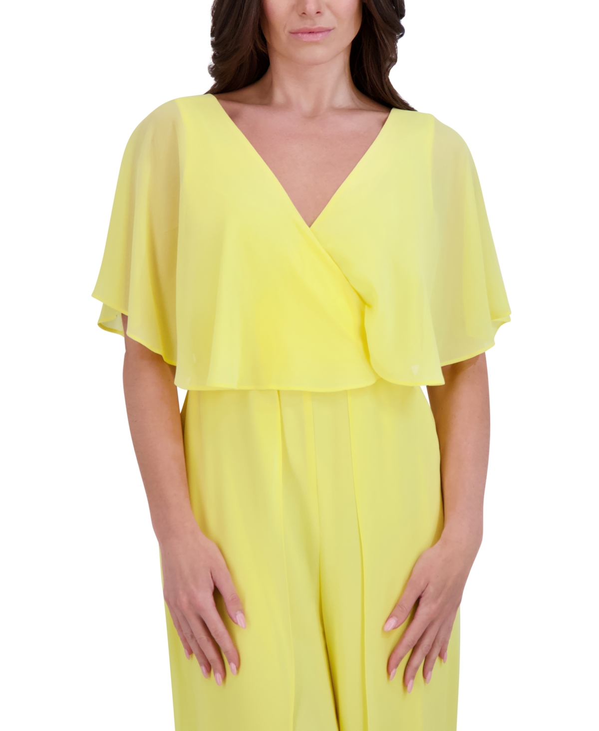 Kensie Women's Flutter-sleeve Jumpsuit In Lt Yellow