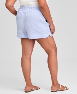 Trendy Plus Size High-Rise Boxer Shorts, Exclusively at Macy's 