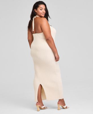 Trendy Plus Size V-Neck Sleeveless Sweater Dress, Exclusively at Macy's 