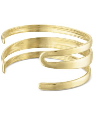 BEN ONI 18k Gold-Plated Stainless Steel Multi-Row Cuff Bracelet